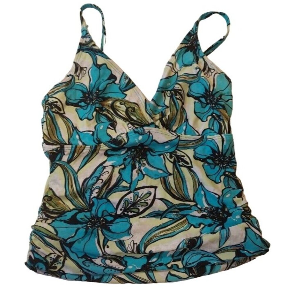 CROFT & BARROW Tankini Womens 10D Underwire colorful Top Only Swim Pool Beach